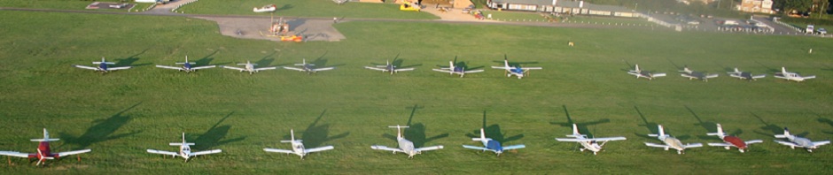 Parked aircraft from the air